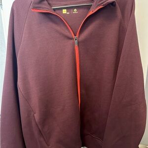 Xersion Maroon and Orange Track Suit Jacket and Joggers Set